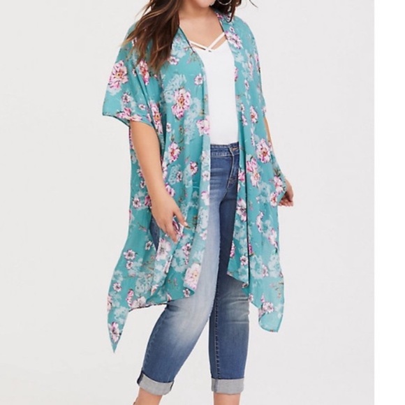 Torrid Kimono Duster Floral Long Cardigan